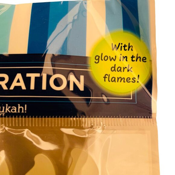 Hanukkah Gel Decoration Set With Glow In The Dark Flames - Picture 2 of 5